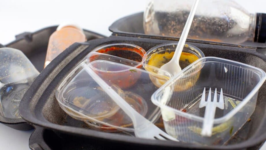 old take out containers of food