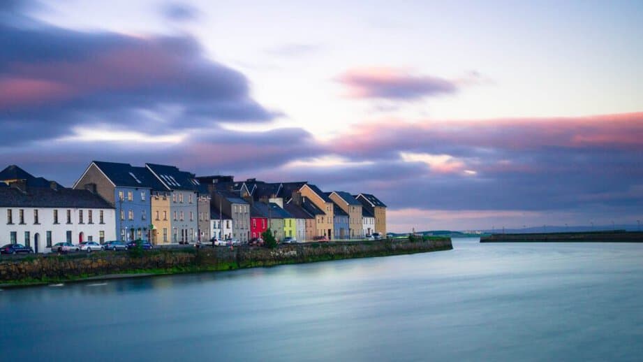 houses on the coast of Galway, Ireland