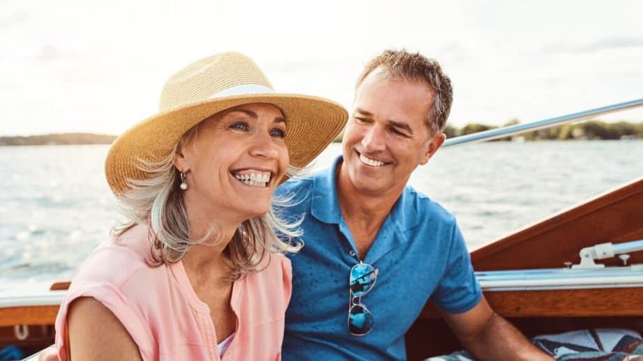 mature couple by the water
