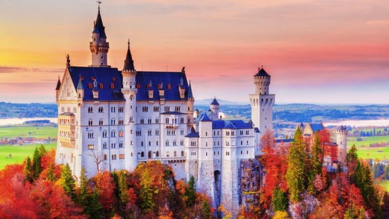 german castle in the fall