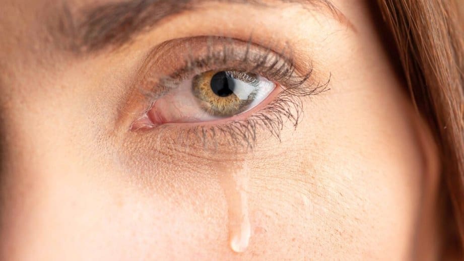 single eye crying woman tear drop