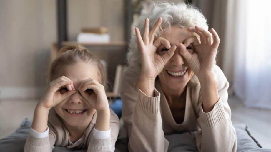 kid and grandma being silly