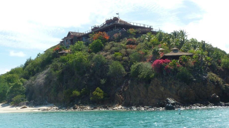 necker island with house on top
