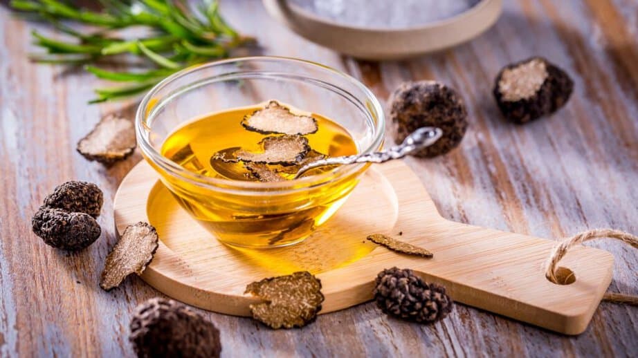 truffle oil on a cutting board